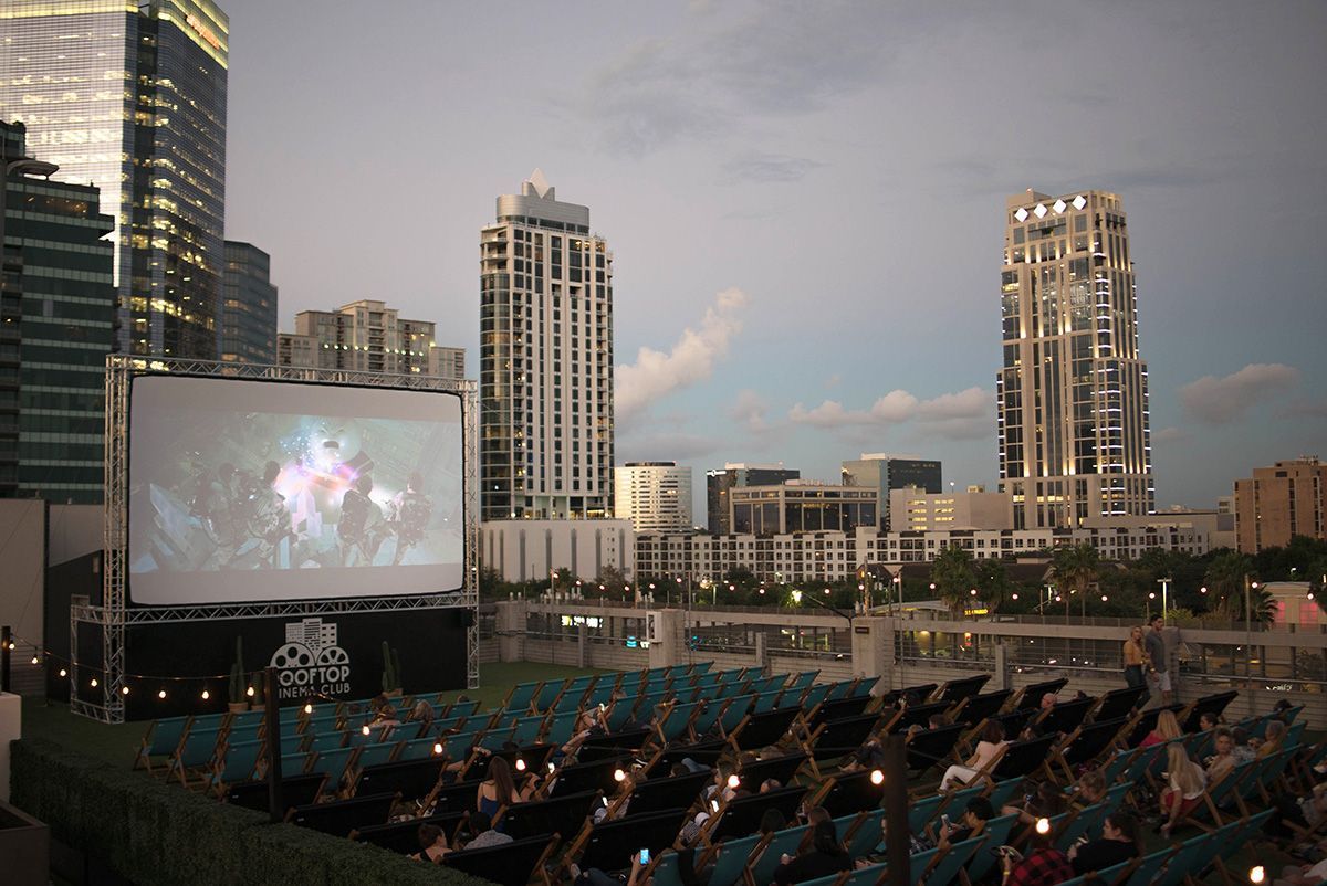 Outdoor rooftop cinema