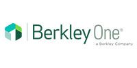 Berkley One logo with teal and green geometric icon and gray text on white background