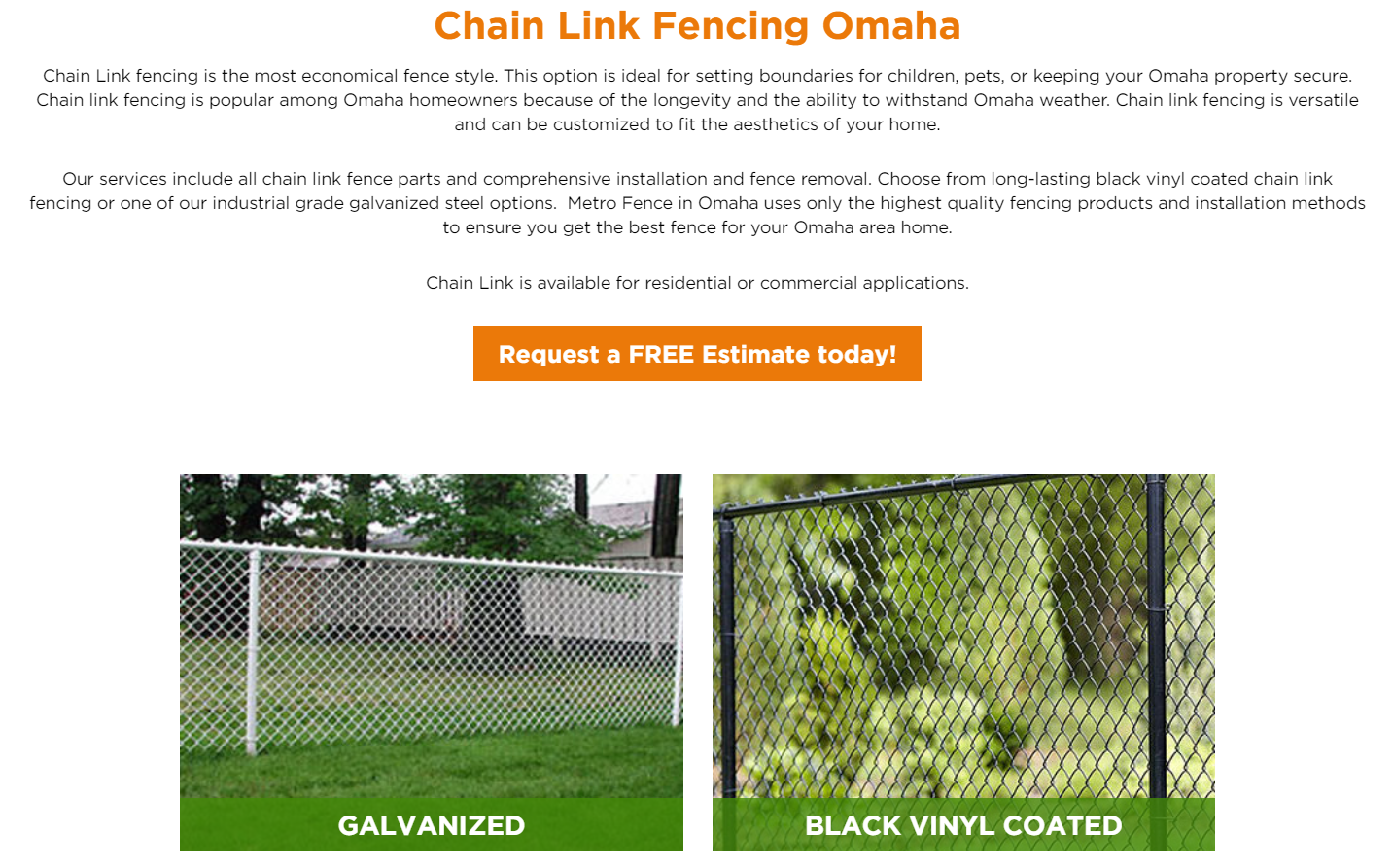 A picture of a chain link fence in omaha