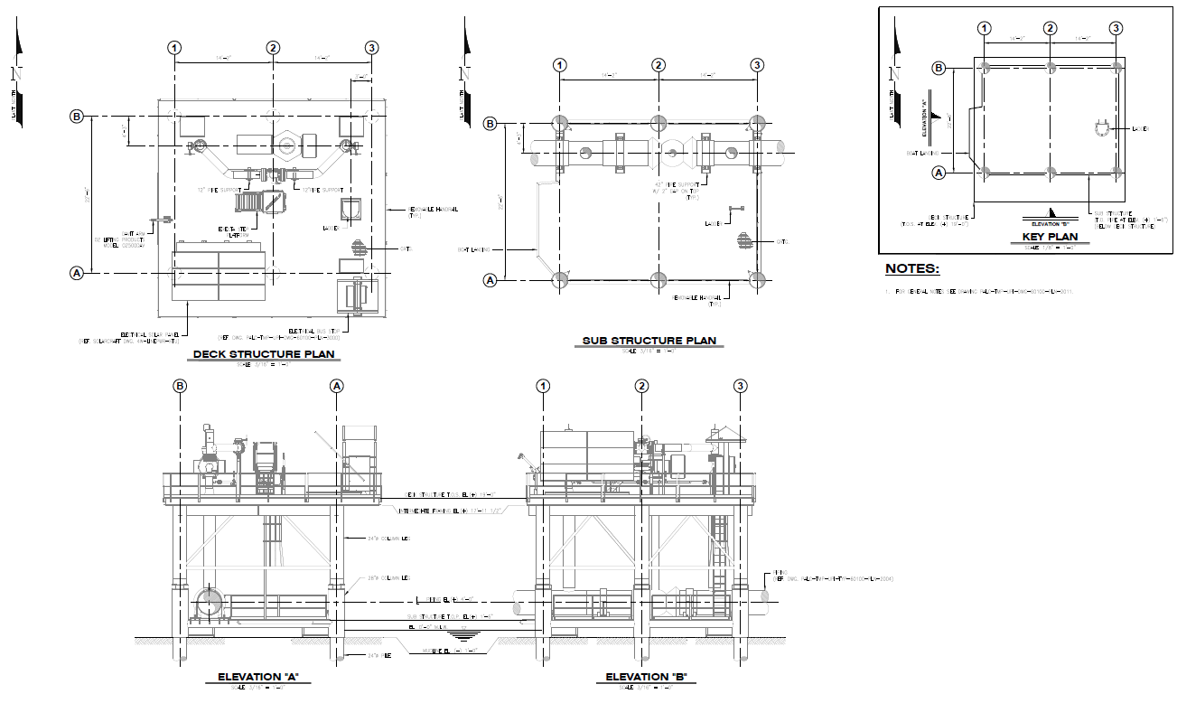 A set of black and white drawings of a building on a white background.