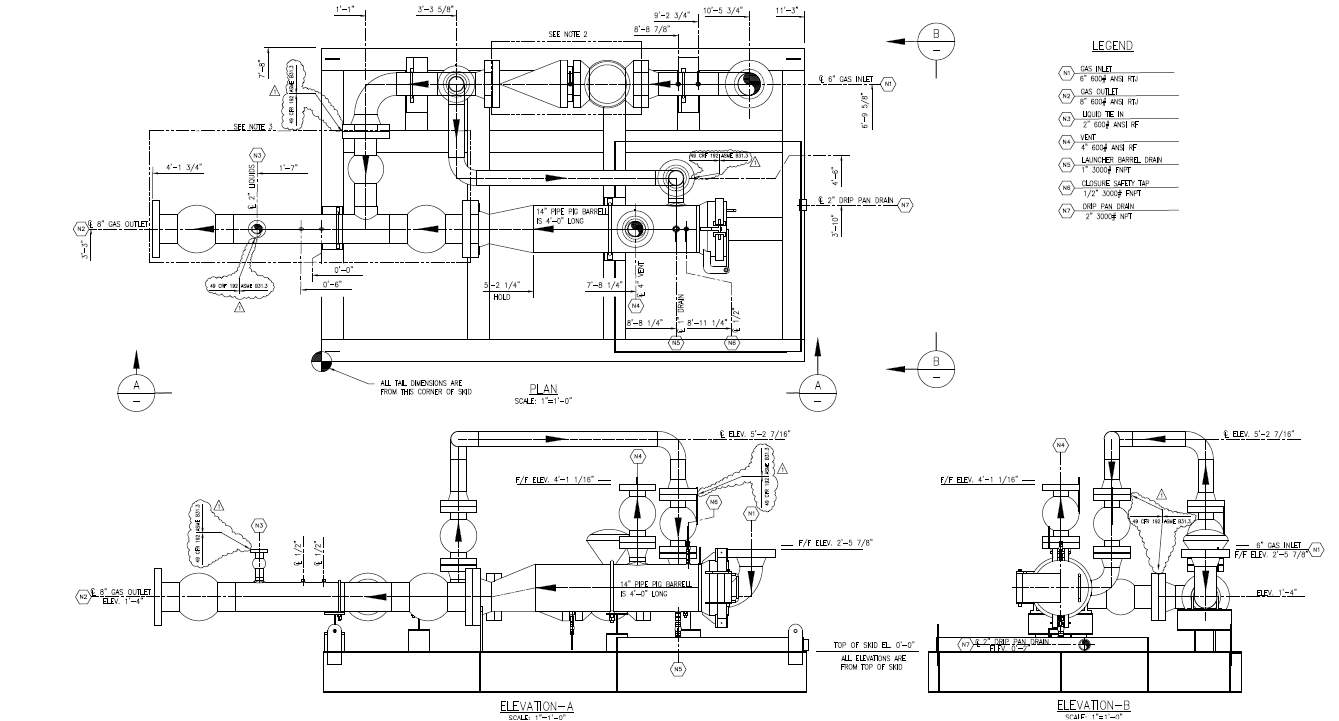 A black and white drawing of a house plan on a white background.