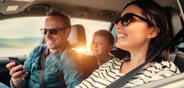 Happy family on travel