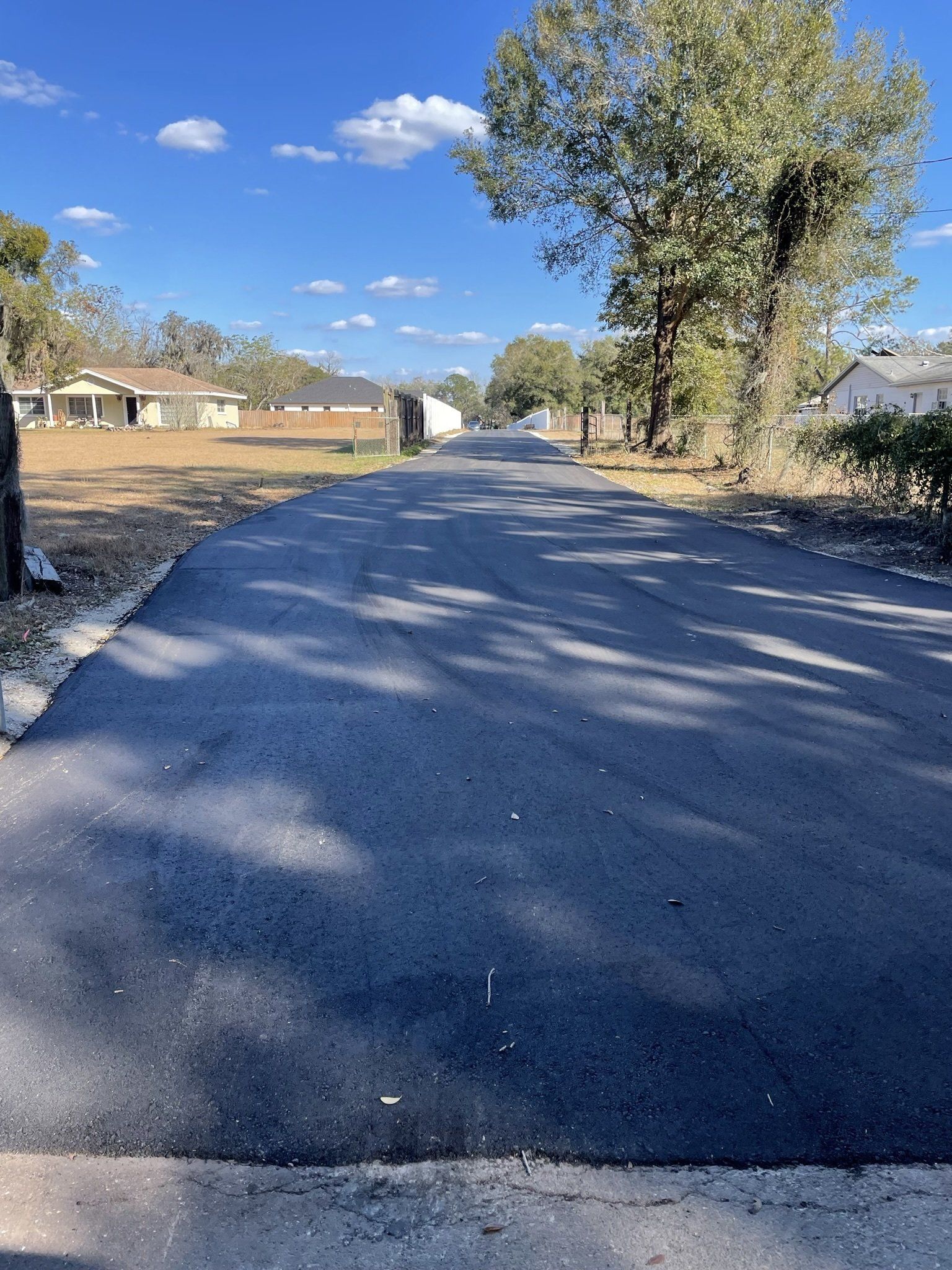 A road with a lot of trees on the side of it.