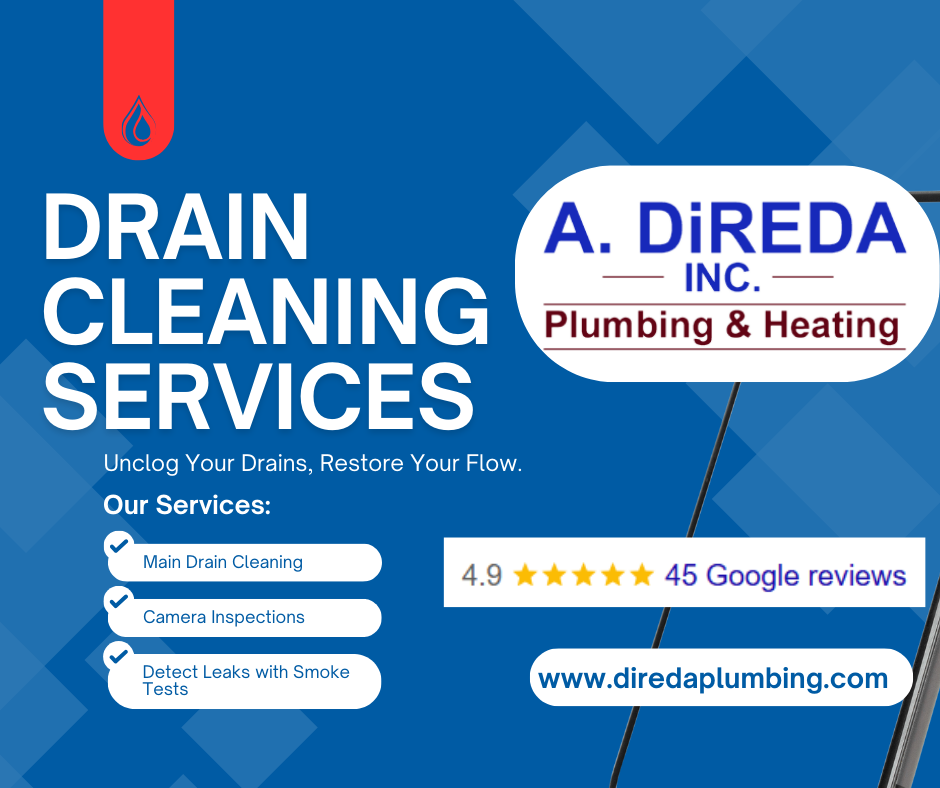 Advertisement for A. DiReda Inc. drain cleaning services