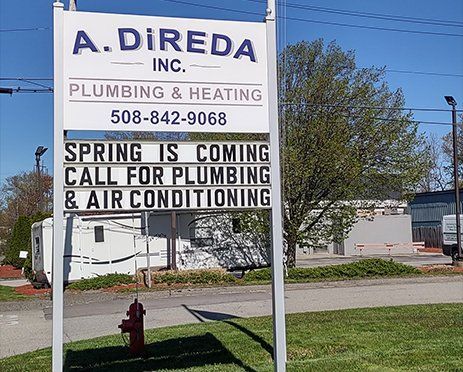 A. Direda Plumbing Heating & Air Conditioning signage