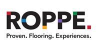 Roppe Flooring logo with black text and colorful squares.  Text: Proven. Flooring. Experiences.