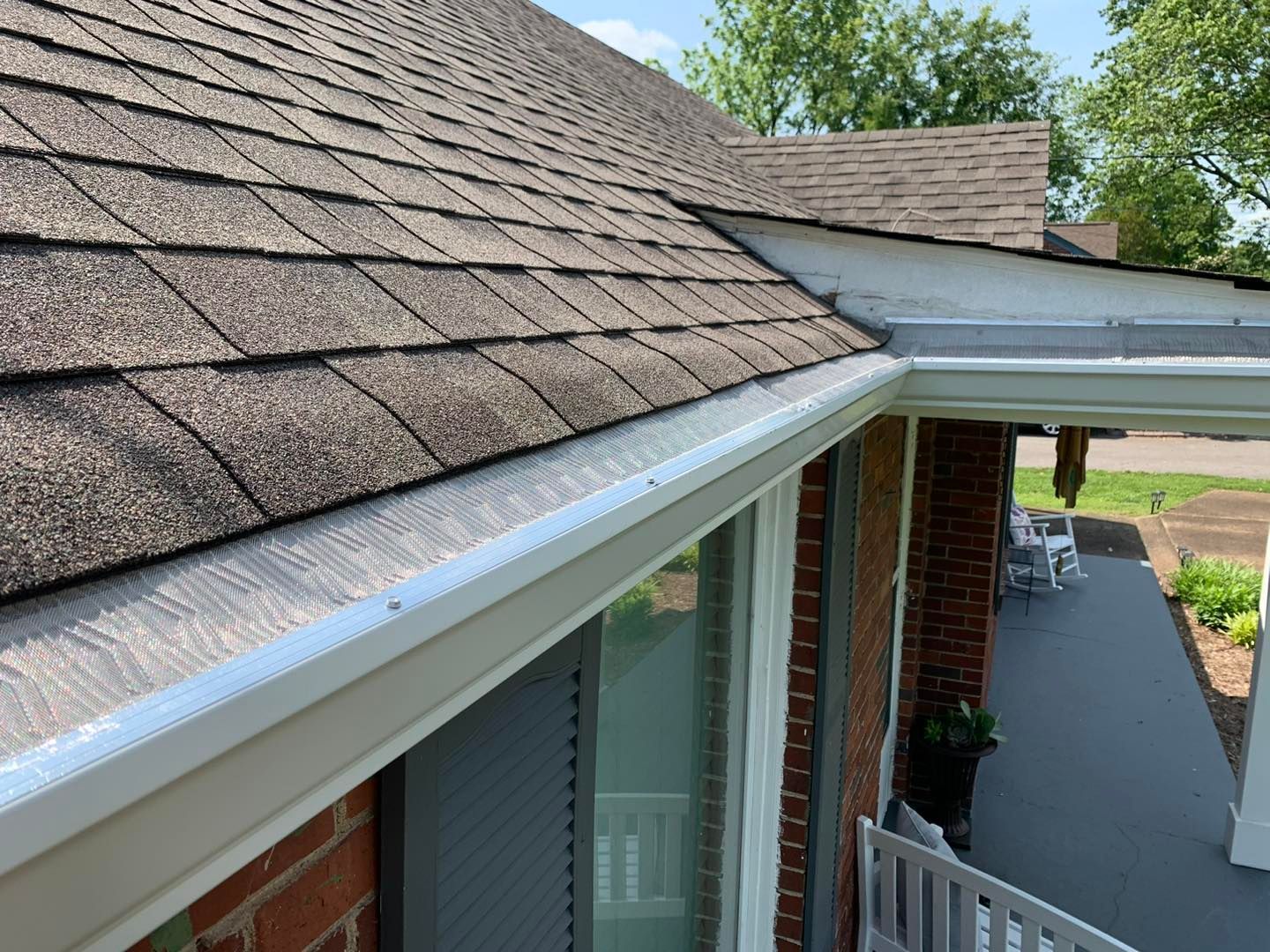Gutter screen installed