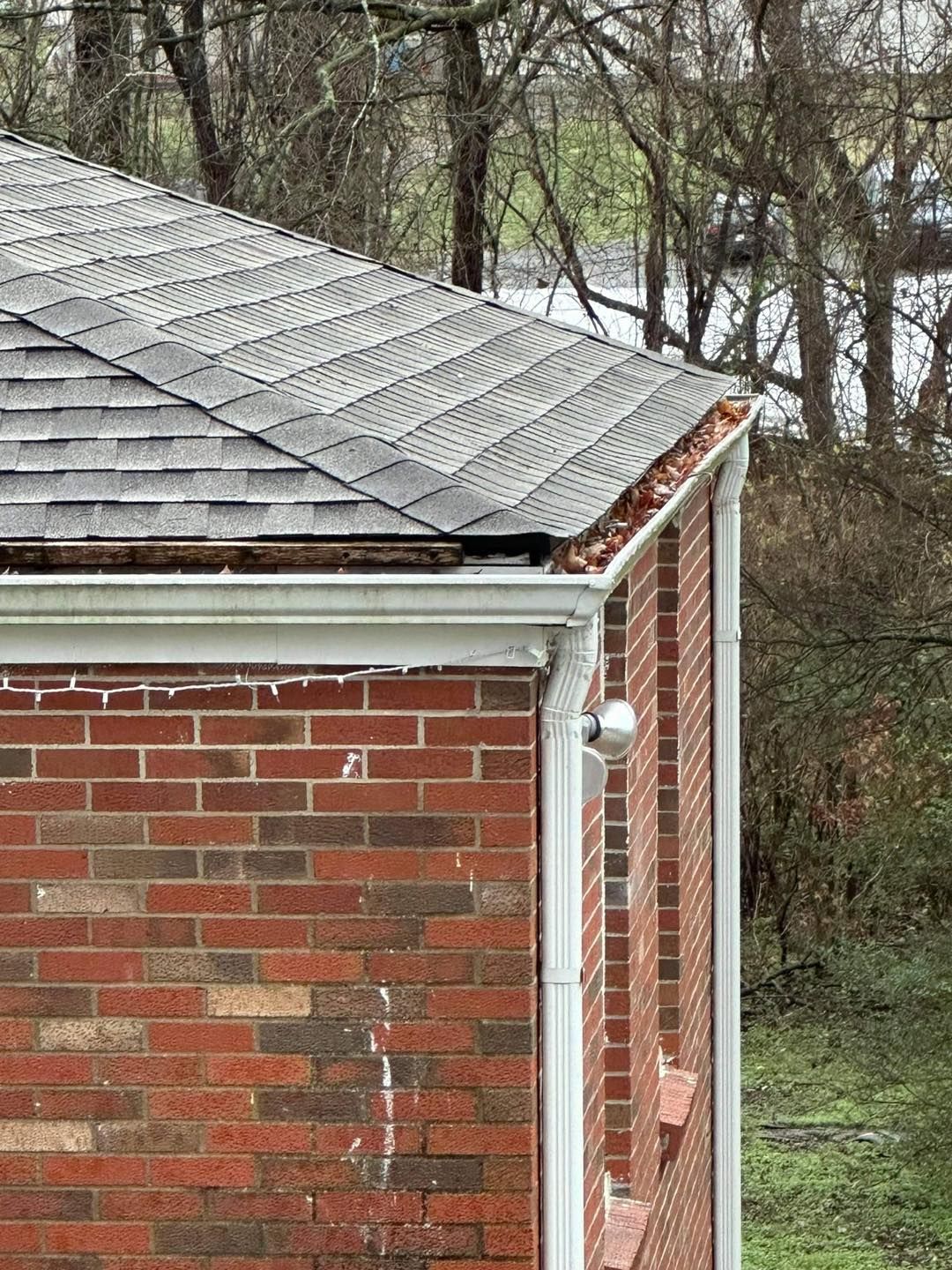 Before gutter cleaning