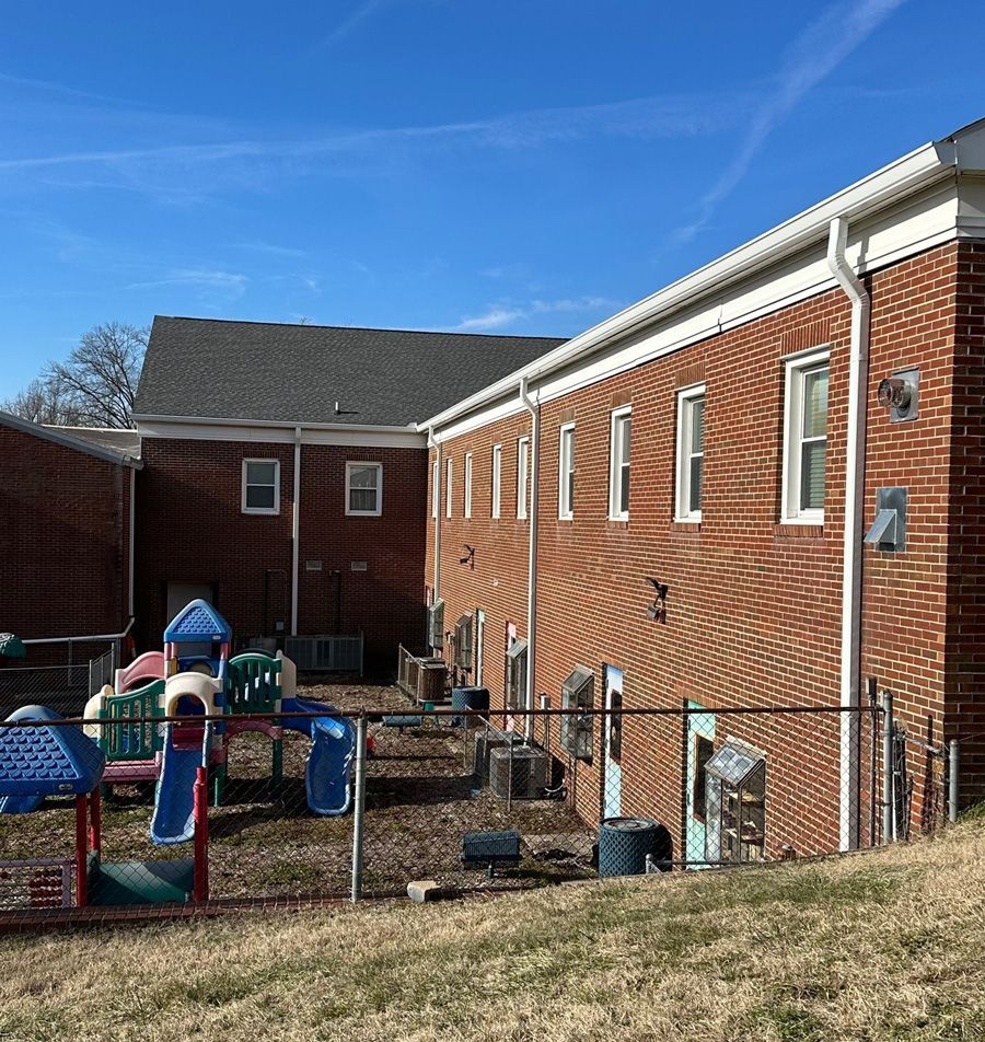 Gutter and downspout in commercial property