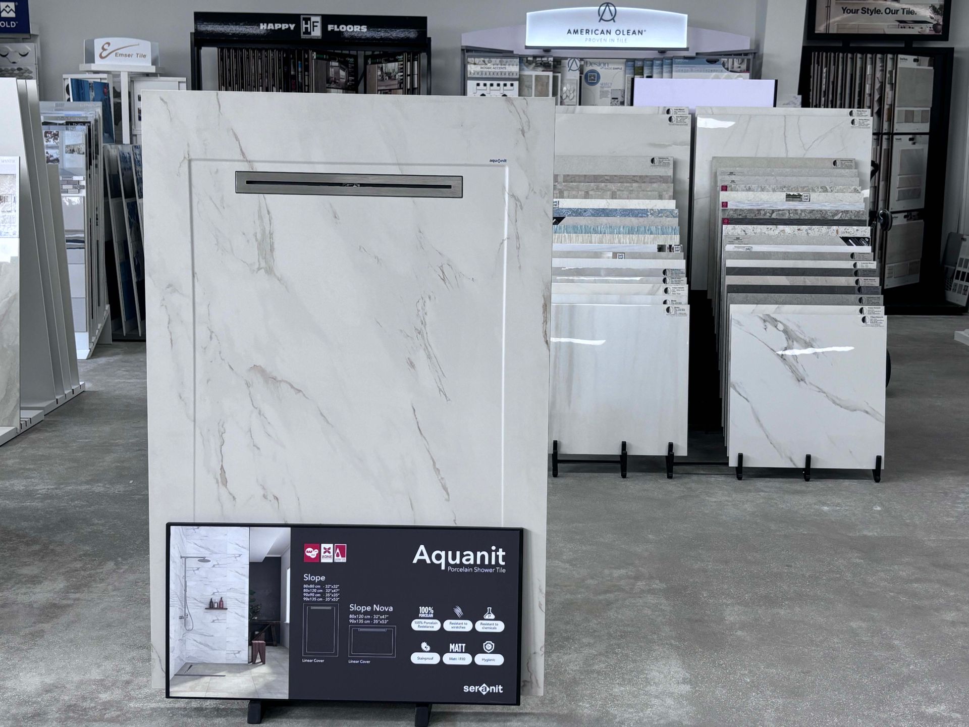 A sign in a store that says acquanit on it