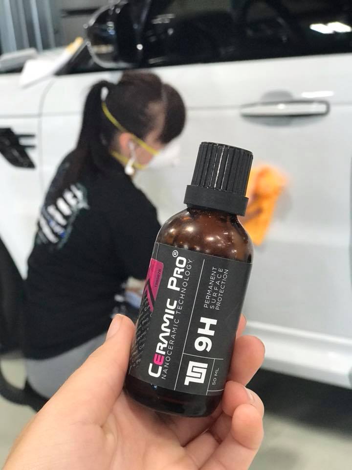 Woman using ceramic pro