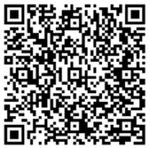 Black-and-white QR code square on a white background