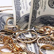 Old jewelry and cash