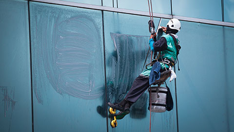 High-rise window cleaning