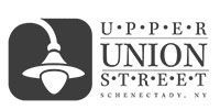 Upper Union Street logo with a black lamp icon and text “UPPER UNION STREET,” Schenectady, NY