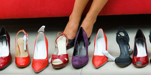 Different colors of shoes