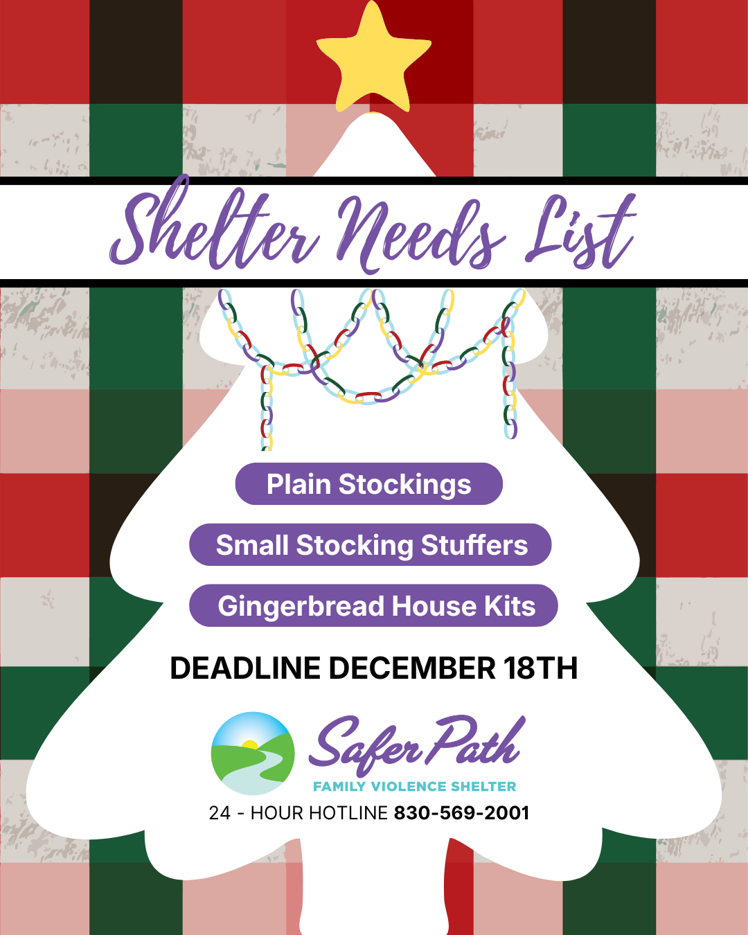 Halloween Shelter Needs List December Shelter Needs List