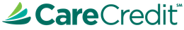 A close up of the carecredit logo on a white background