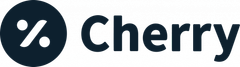 Cherry logo with a white percent sign in a dark blue circle and the word “Cherry” in dark blue text