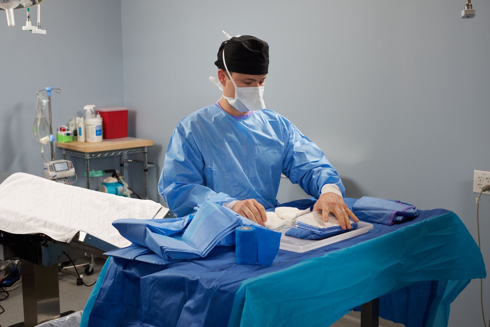 Man preparing tools for operation