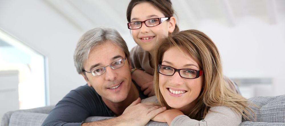 family with eye glasses