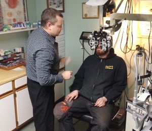 optometrist examining