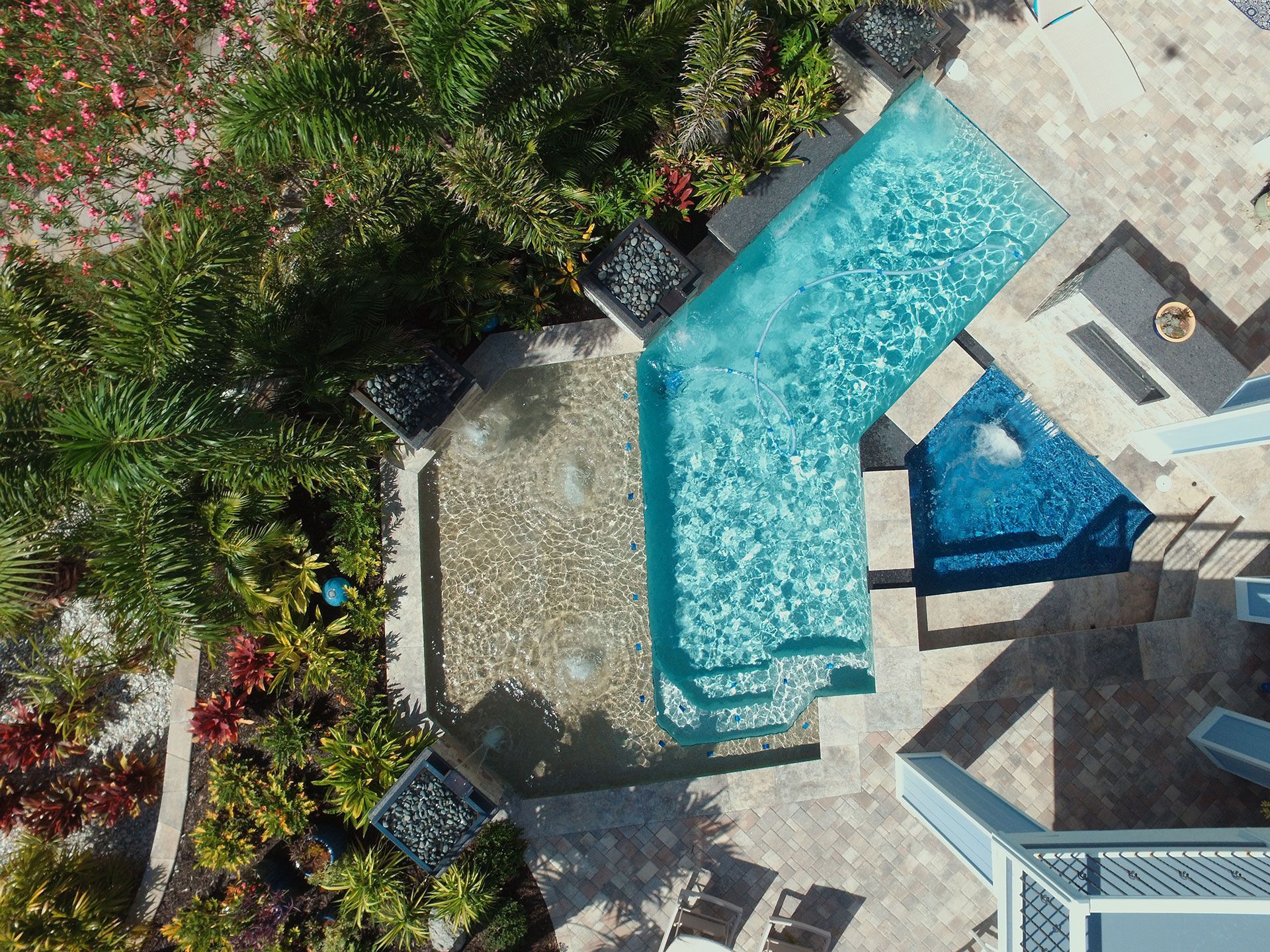 aerial view of swimming pool