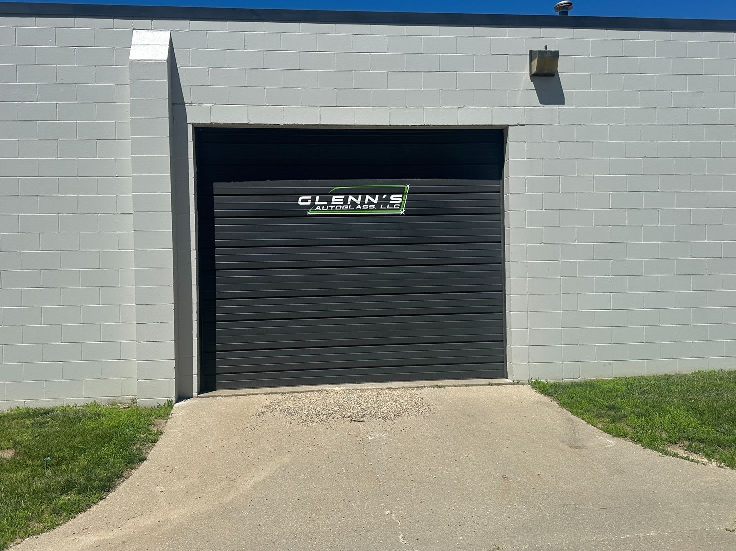 Garage door of a building with