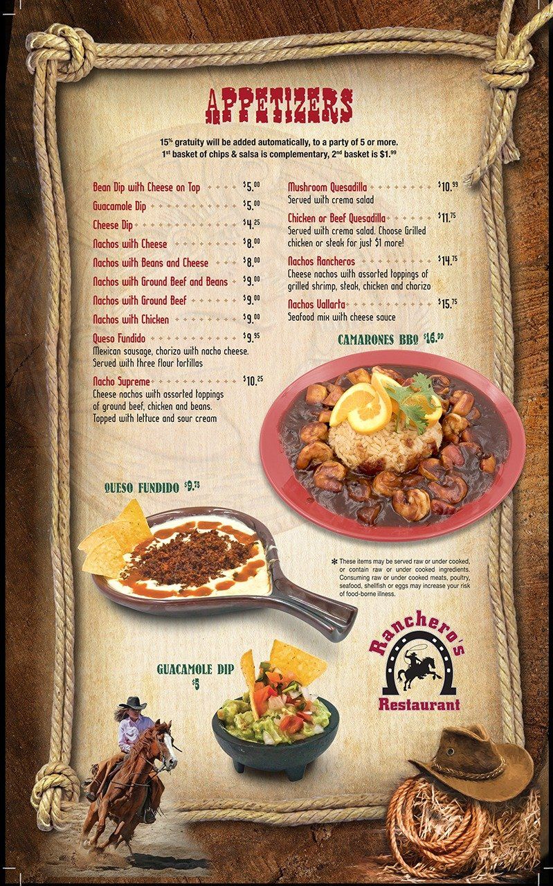 Rancheros Restaurant Longmont Appetizers Menu | Longmont, CO