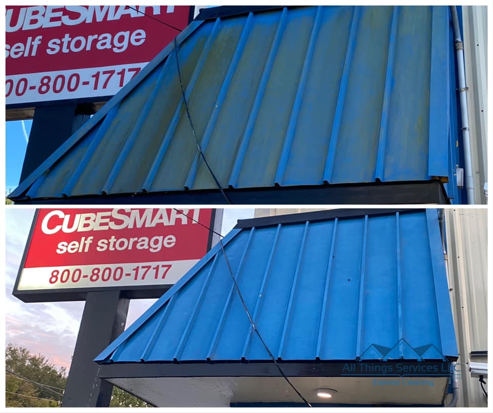 Before and after roof cleaning