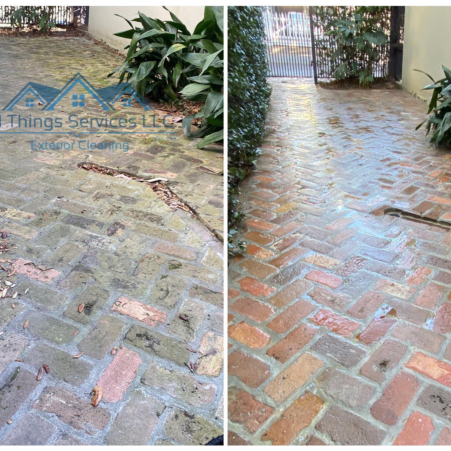 Before and after surface cleaning