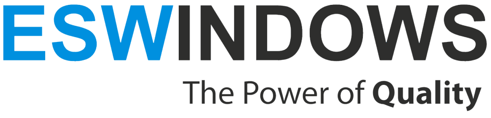 Logo for ESWINDOWS featuring blue text for 