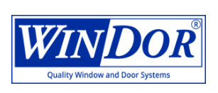 WINDOR logo with “Quality Window and Door Systems” tagline in blue and white