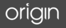 White “origin” wordmark on a dark gray background.