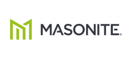 Masonite logo with green stylized M icon and gray wordmark on white background