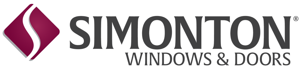 The Simonton Windows & Doors logo featuring a maroon square with an 