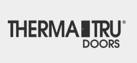Therma-Tru Doors logo in black and gray on a white background