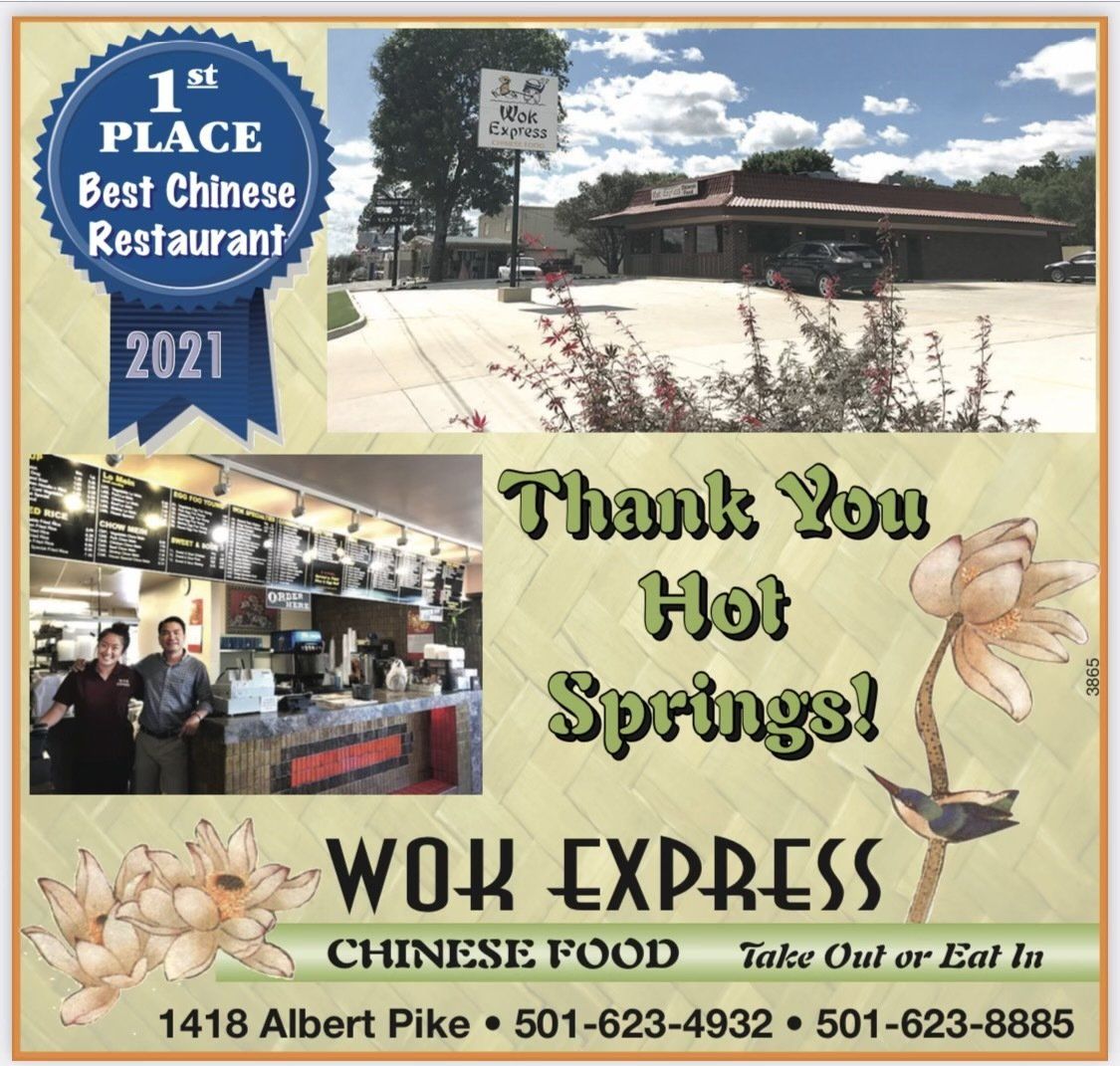 An advertisement for wok express chinese food