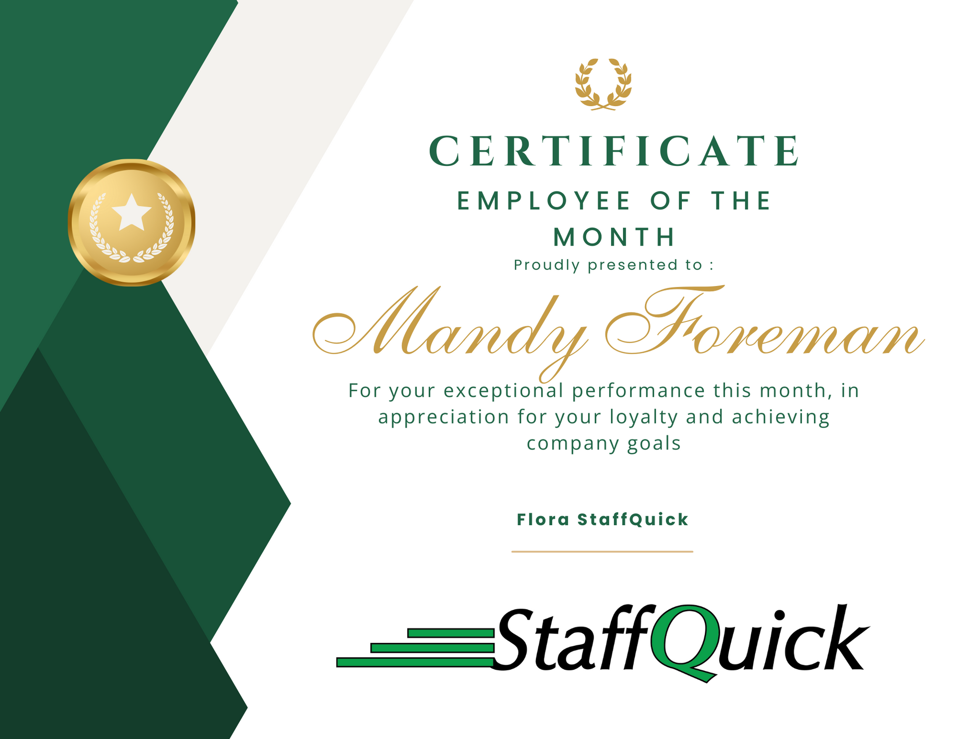 It is a certificate for an employee of the month.