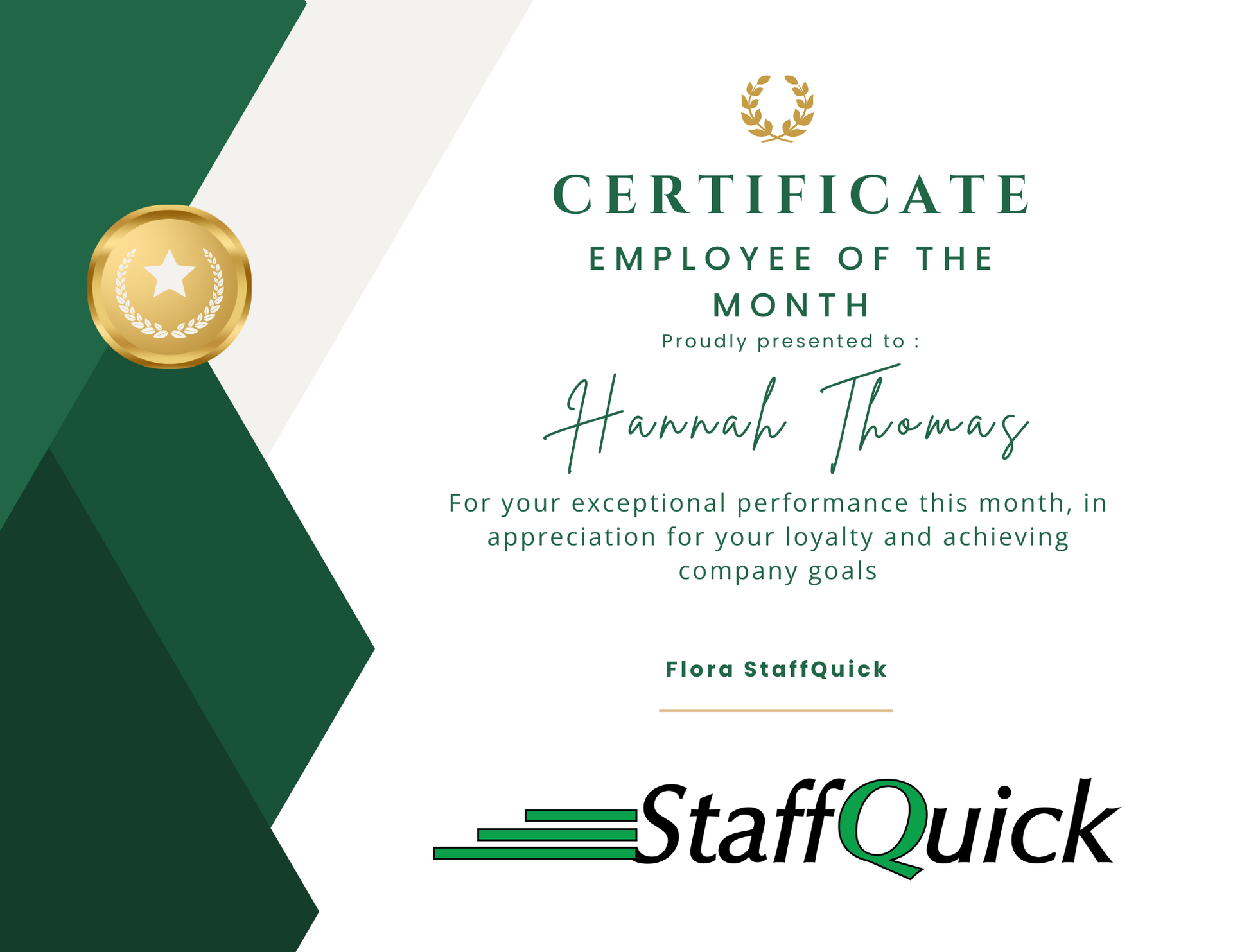 StaffQuick May employee of the month