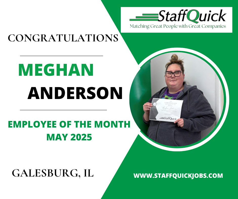 Congratulations meghan anderson employee of the month may 2025