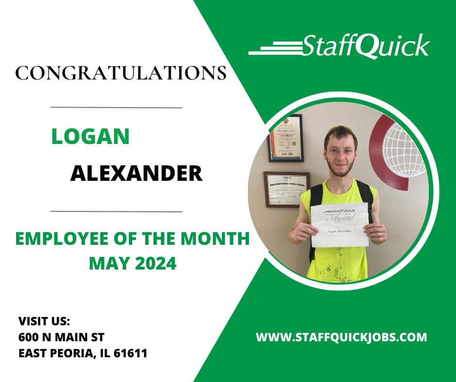 Logan alexander is the staff quick employee of the month for may 2024.