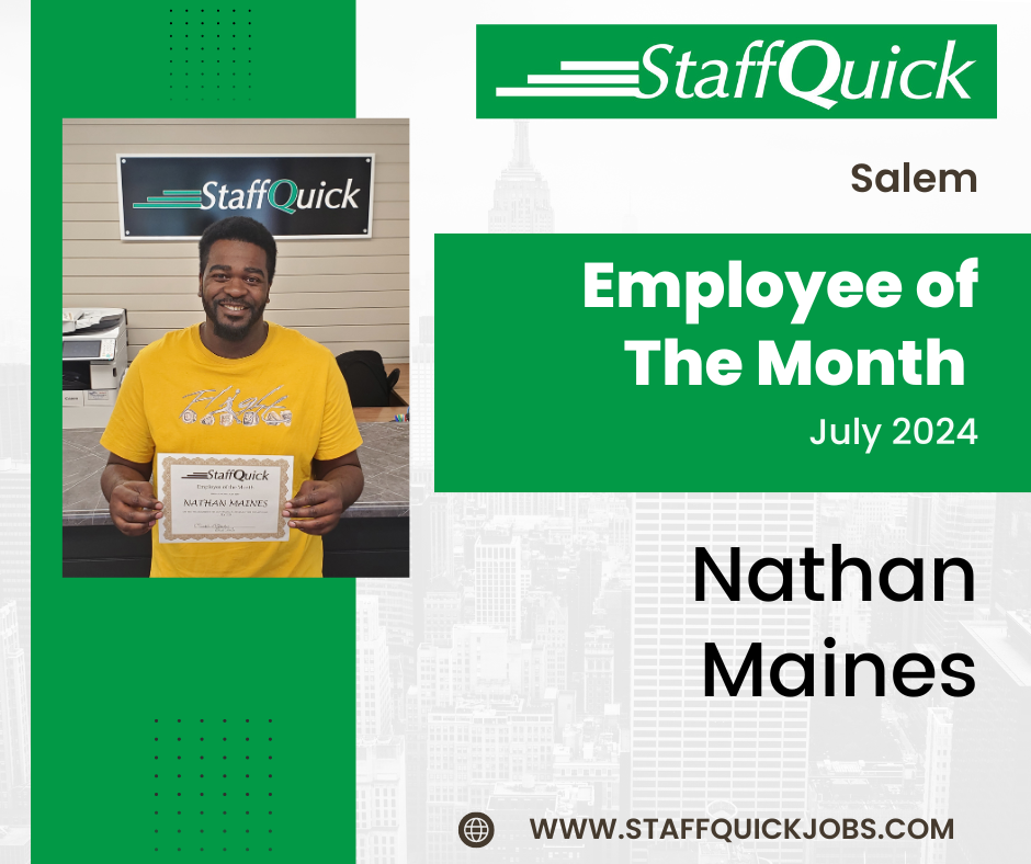 Nathan maines is the employee of the month for july 2024