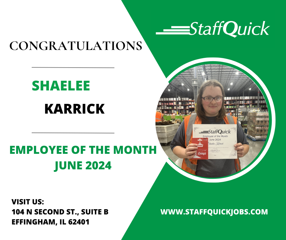 Congratulations shaelee karrick employee of the month june 2024