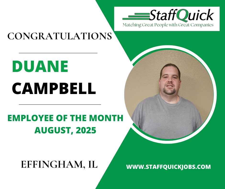 StaffQuick August  employee of the month Duane Campbell