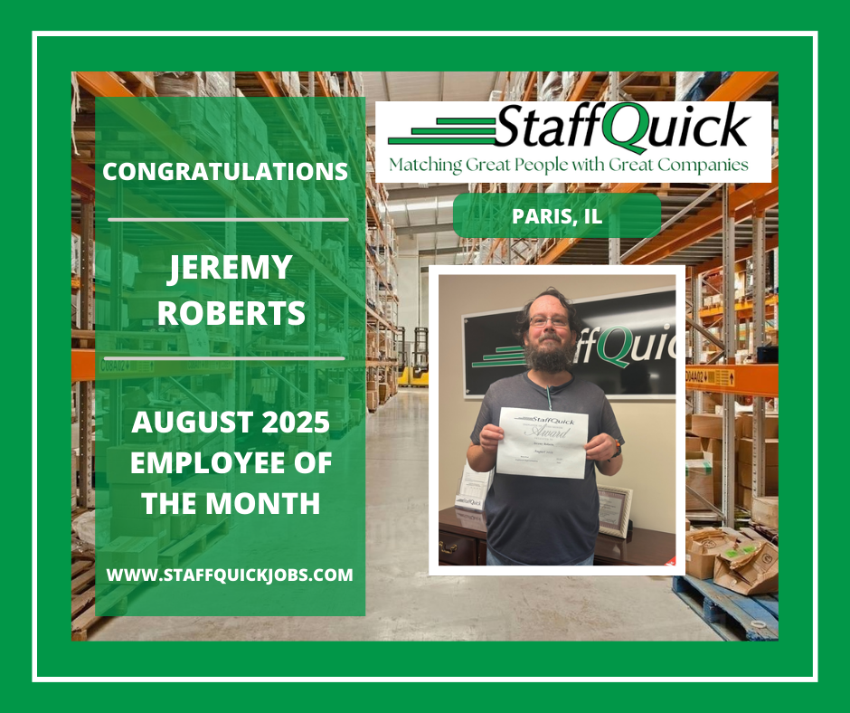 StaffQuick August  employee of the month Jeremy Roberts