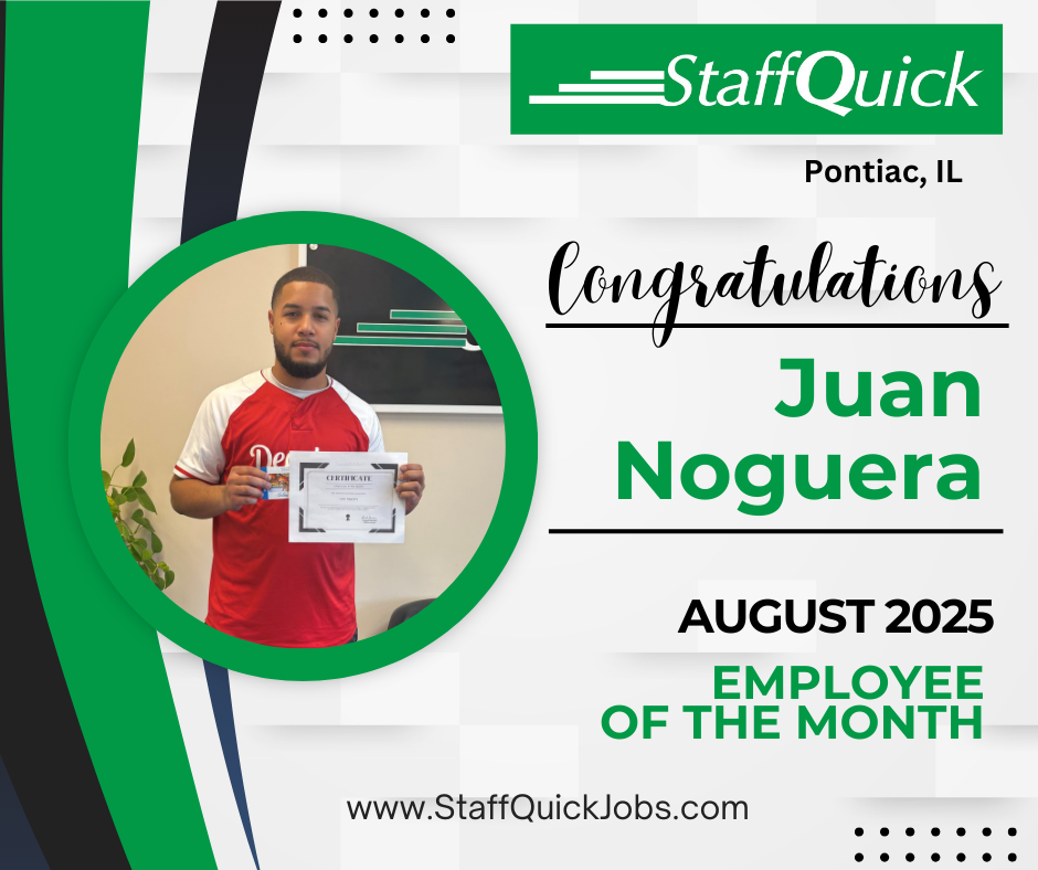 StaffQuick August  employee of the month Juan Noguera