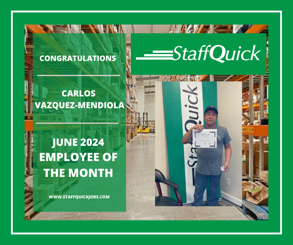 Carlos vazquez-mendiola is the staff quick employee of the month