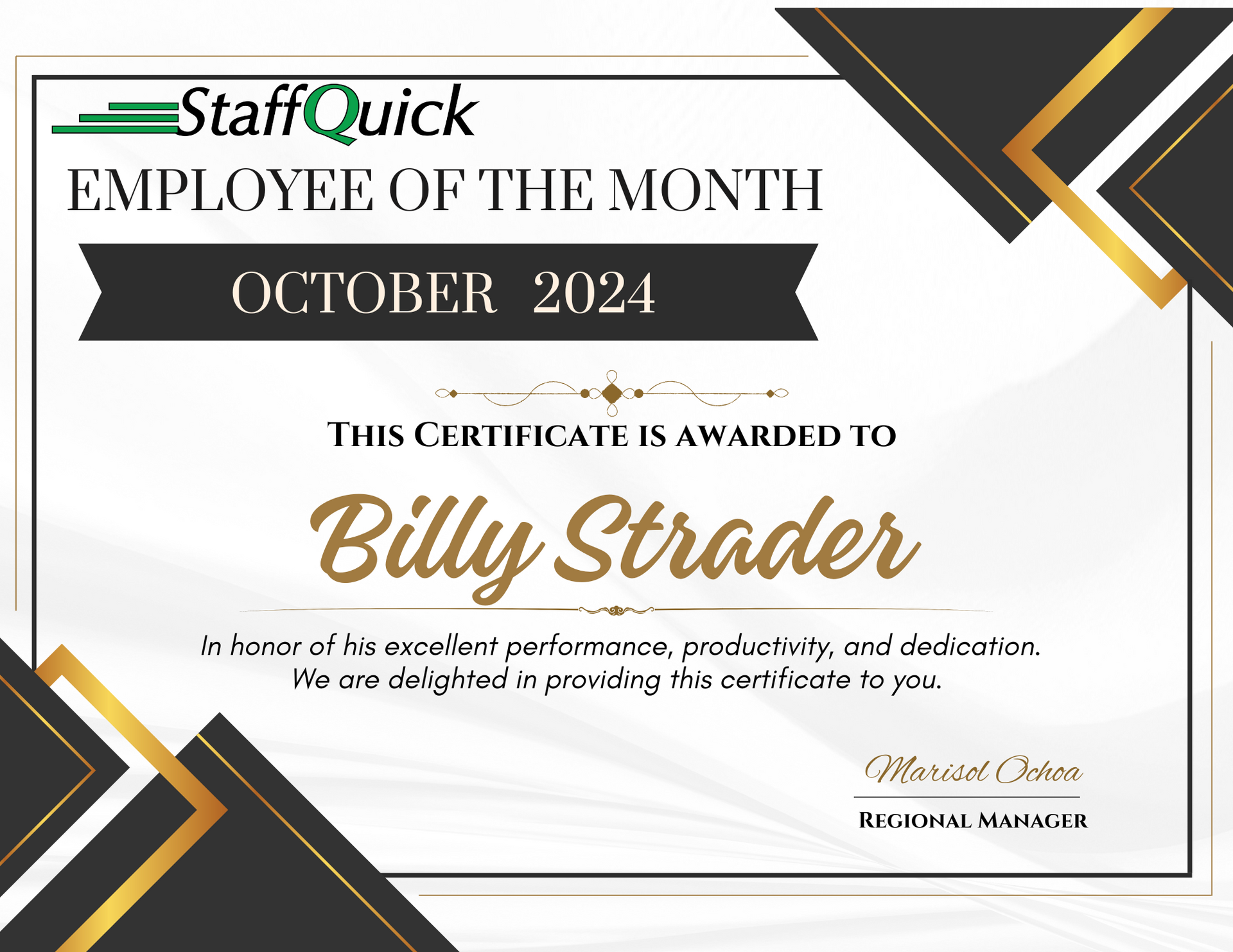 Ottawa StaffQuick Employee of the Month of October