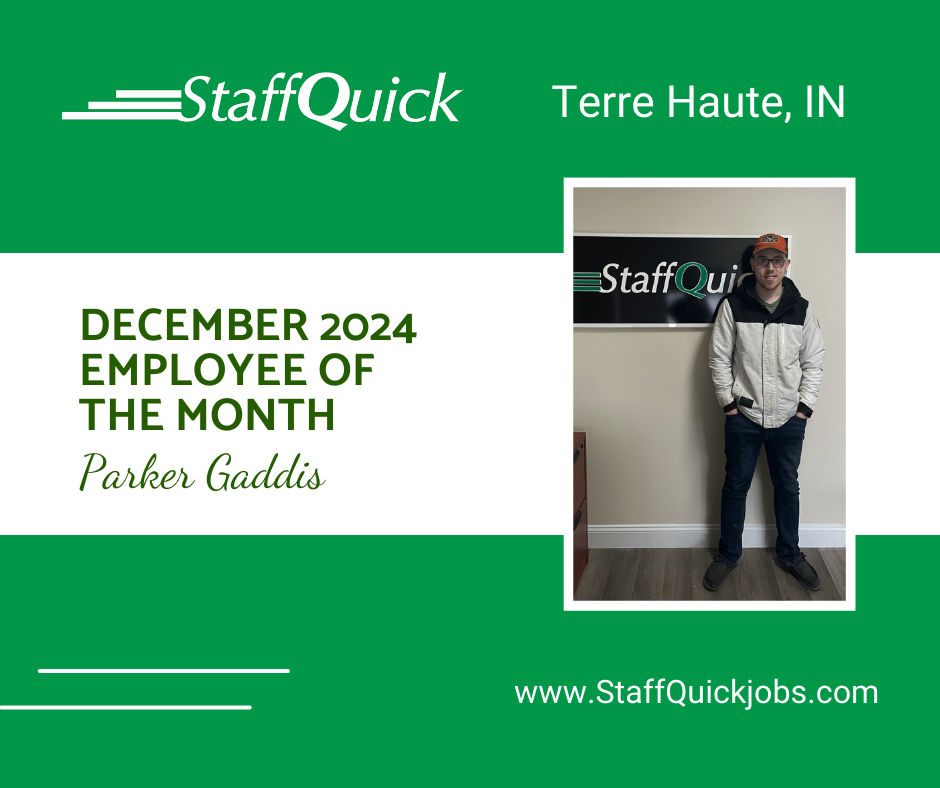 Terre Haute StaffQuick Employee of the Month of December